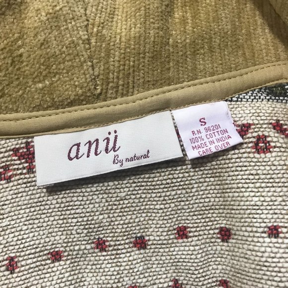 Anu by Natural Women's Small Jacket Knit Cardigan Blazer On Button Animal Detail - Picture 7 of 16